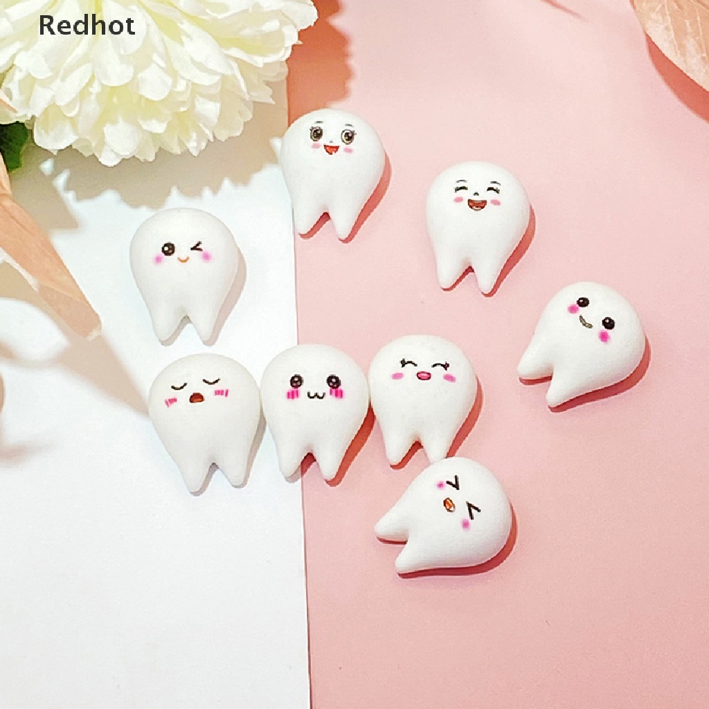 &lt; Redhot &gt; Bộ 5 Răng Nhựa Phát Sáng Trong Bóng Tối Mini Trang Trí Tiểu Cảnh