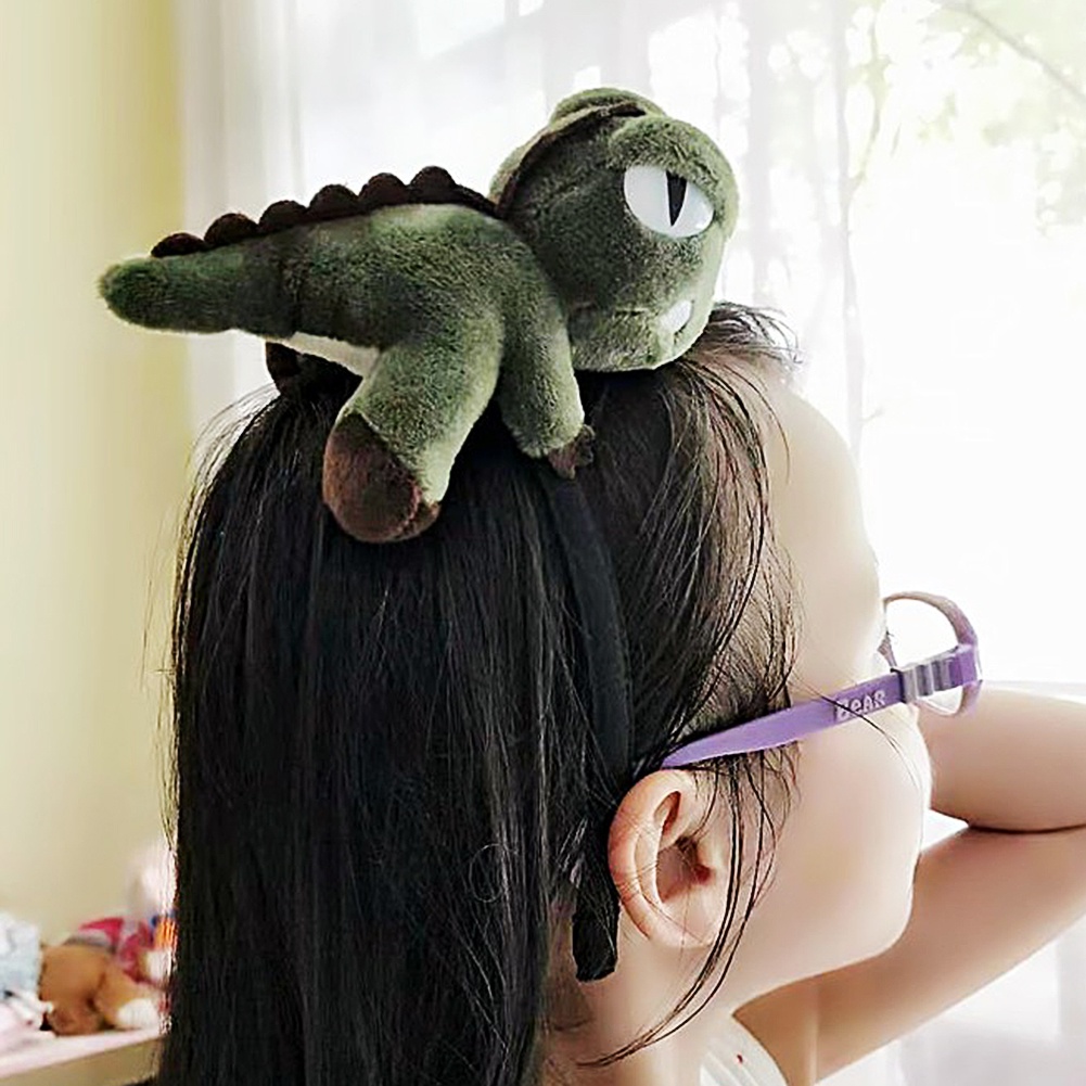 Băng Đô Cài Tóc Hình Khủng Long 3D Bằng Vải Mềm Dễ Thương Cho Người Lớn / Trẻ Em