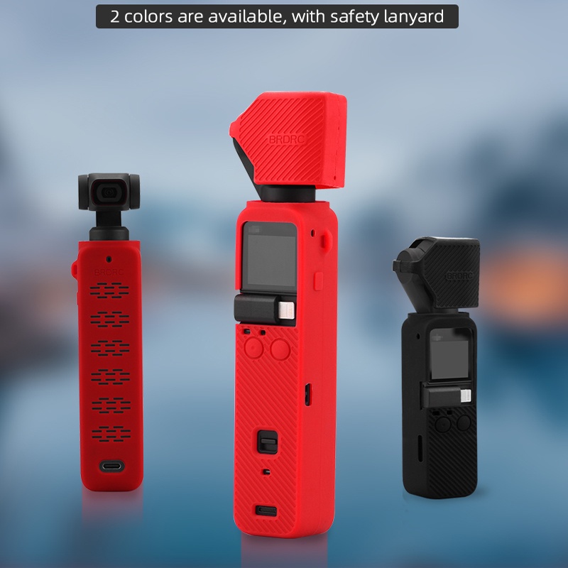 Ốp Silicon Bảo Vệ Máy Ảnh Bỏ Túi 3 Trong 1 2 + 3 Trong 1 + Dây Đeo Cổ Tay Cho DJI Osmo Pocket 2