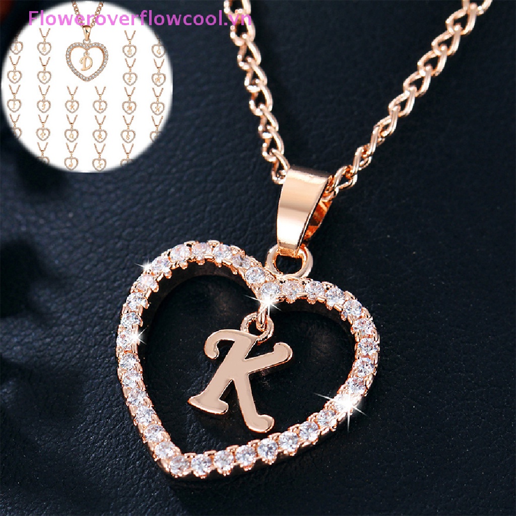 Vòng cổ Mặt 26 Chữ Cái Đính Đá Zircon Thời Trang Cho Cặp Đôi
