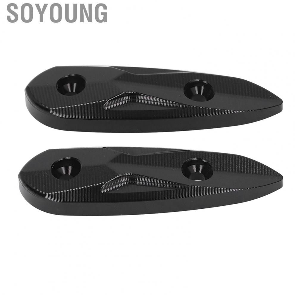 Soyoung Windscreen Hole Cover  105mm Aluminium Alloy Motorcycle Driven Mirror Black Easy To Install High Strength for Motorbike