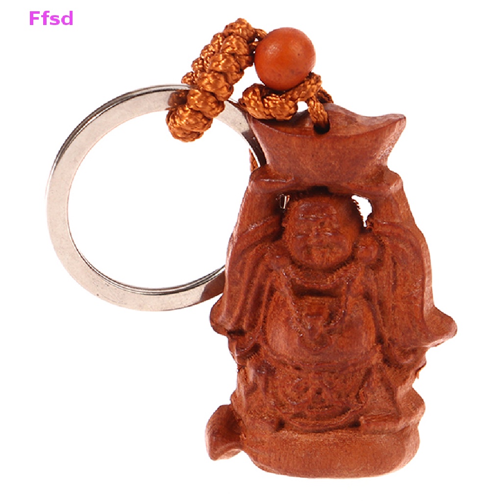 {Ffsd} Mahogany Móc Chìa Khóa Chạm Khắc Ba Chiều Giống Thật Làm Quà Tặng Trang Sức May Mắn Cho Xe Hơi