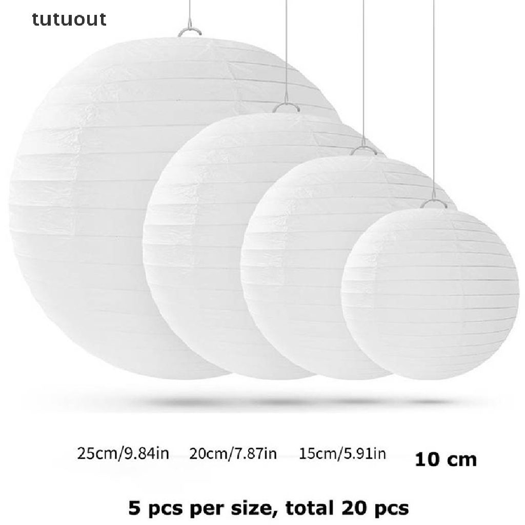 Bộ 20 Lồng Đèn Giấy Tròn Họa Tiết Hoa Trang Trí Tiệc Cưới