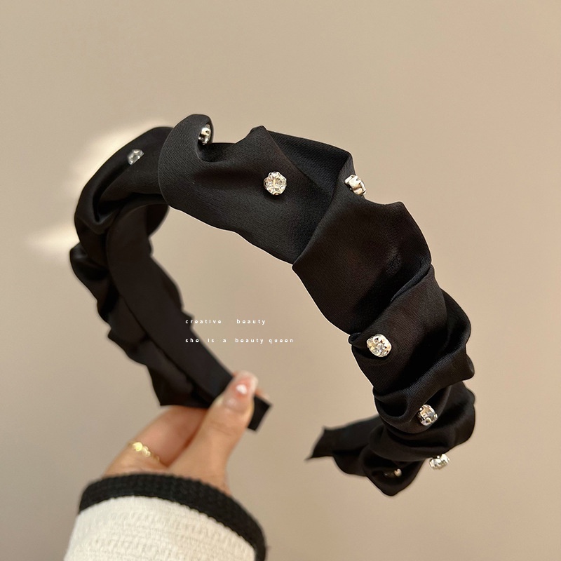 Băng Đô Cài Tóc Màu Đen Hình Đầu Lâu Phong Cách Hàn Quốc Thời Trang Xuân Hè Cho Nữ