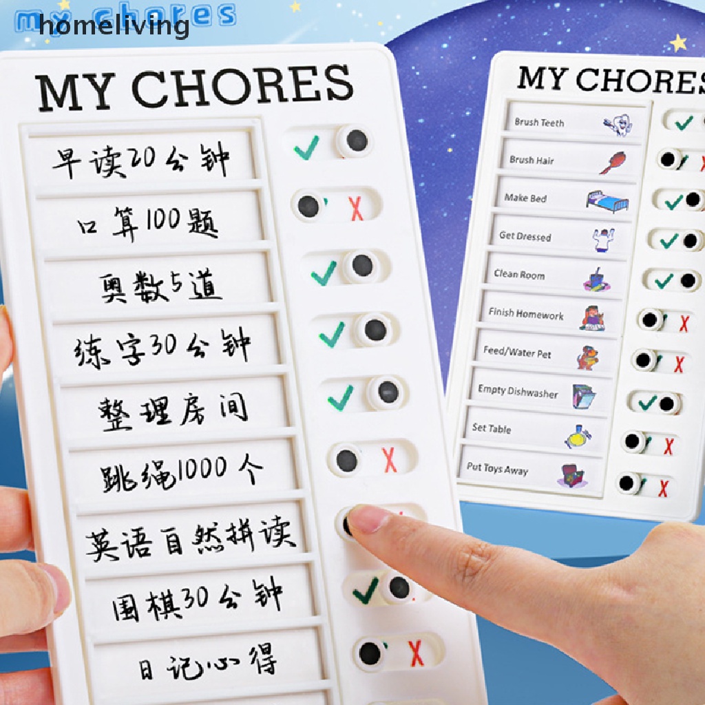 Homeliving Bảng Ghi Chú Lập Kế Hoạch Hàng Ngày Bằng Nhựa Có Thể Tái Sử Dụng Cho Bé Tự Phục Hồi