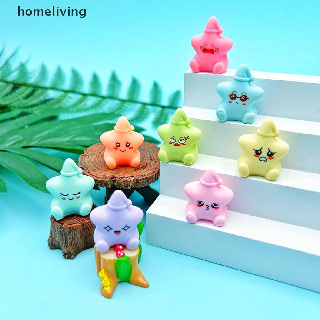 Bộ 2 Đồ trang trí Ngôi Sao Hoạt Hình Bằng Nhựa Resin Phát Sáng Trang Trí Xe Hơi