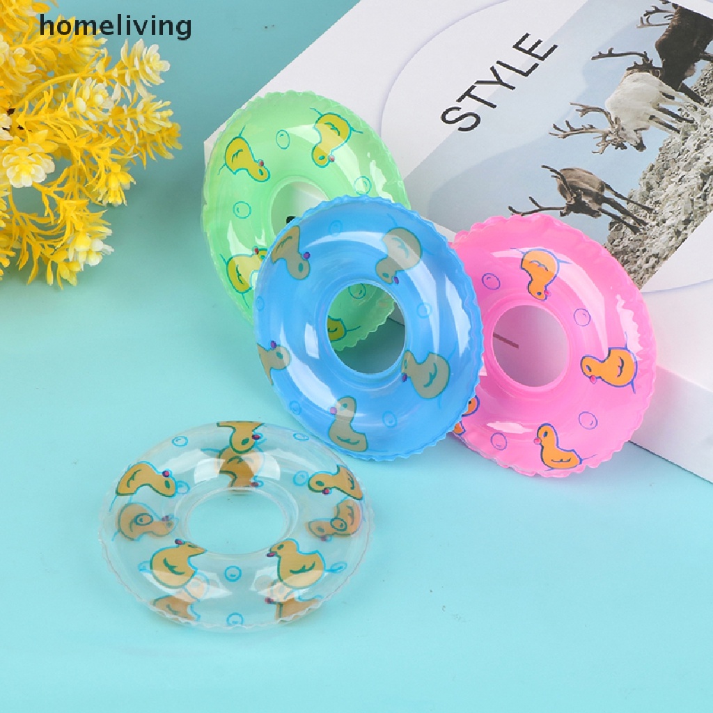 Set 2 Phao Bơi Tròn Hình Chú Vịt Dễ Thương Cho Nhà Búp Bê