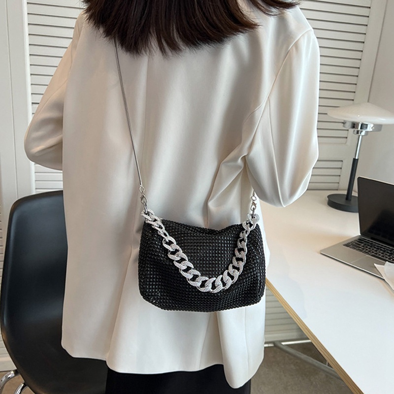 Túi Đeo Chéo Đính Đá Lấp Lánh Thời Trang Sang Trọng Cho Nữ