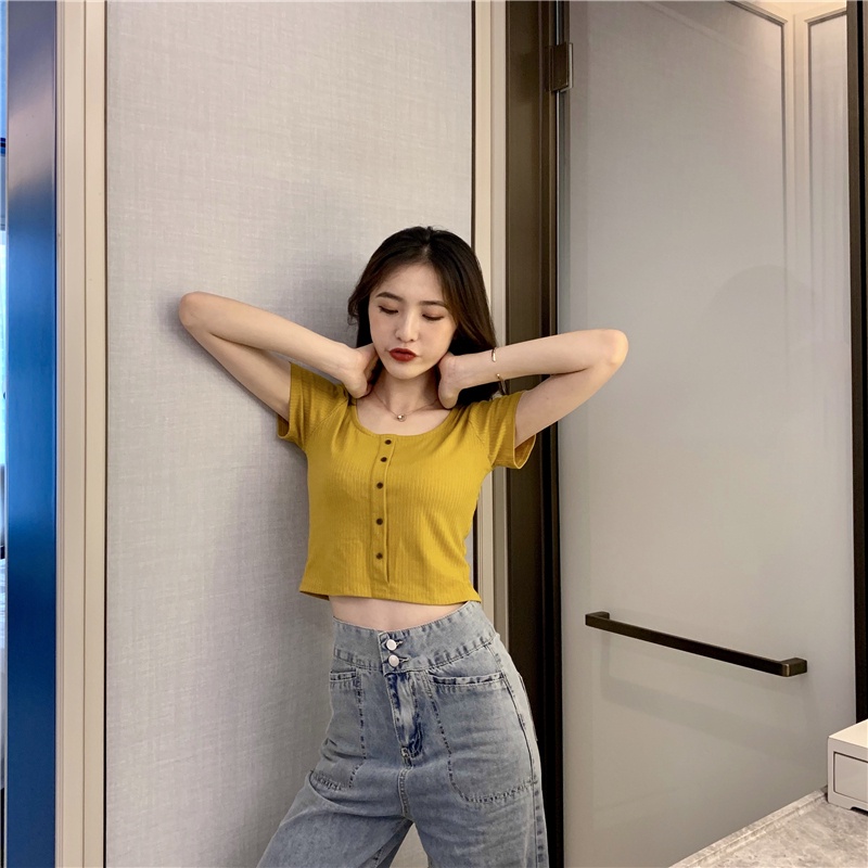 Áo Thun Tay Dài Cổ Vuông Màu Trơn Trong Suốt Phong Cách Hàn Quốc Thời Trang Cho Nam Và Nữ