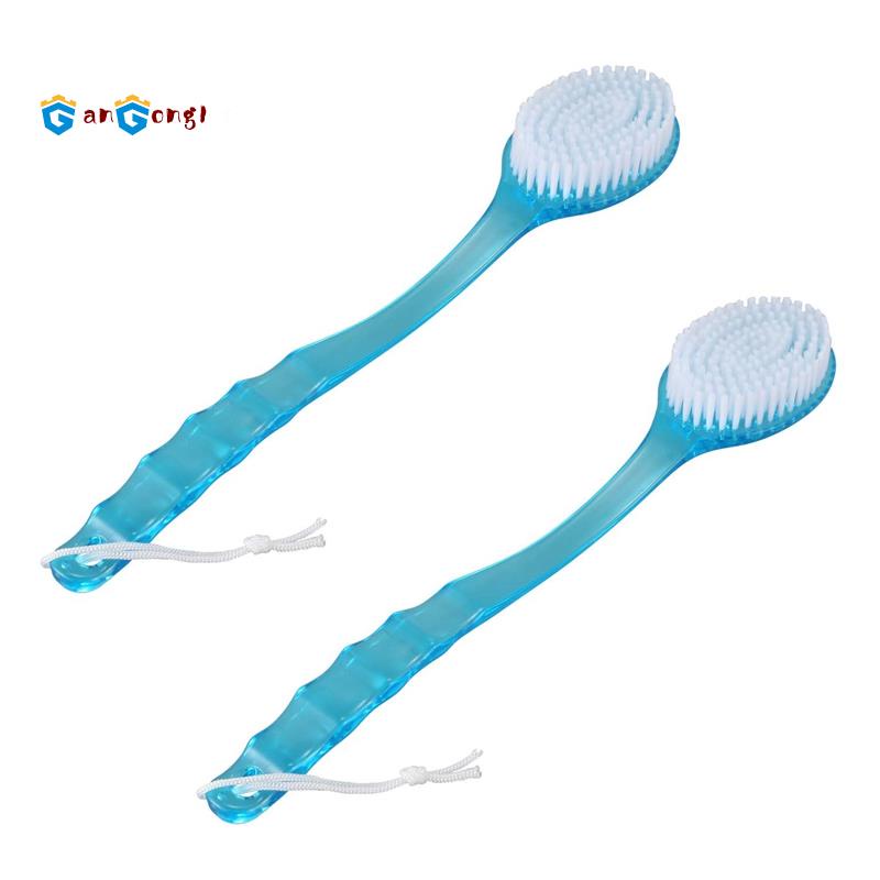 Set 2 Bàn Chải Chà Lưng Mát Xa Cơ Thể Khi Tắm Có Tay Cầm Dài Màu Xanh Dương