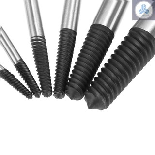 6pcs Broken Bolt Screw Extractor Remover Set Easy Out Drill Bits Tools Kit 3-22mm