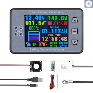 2.4 Inch Wireless Voltage Meter Ammeter Voltmeter Coulometer Battery Power Detector Battery Capacity Tester Real-time Battery Monitor