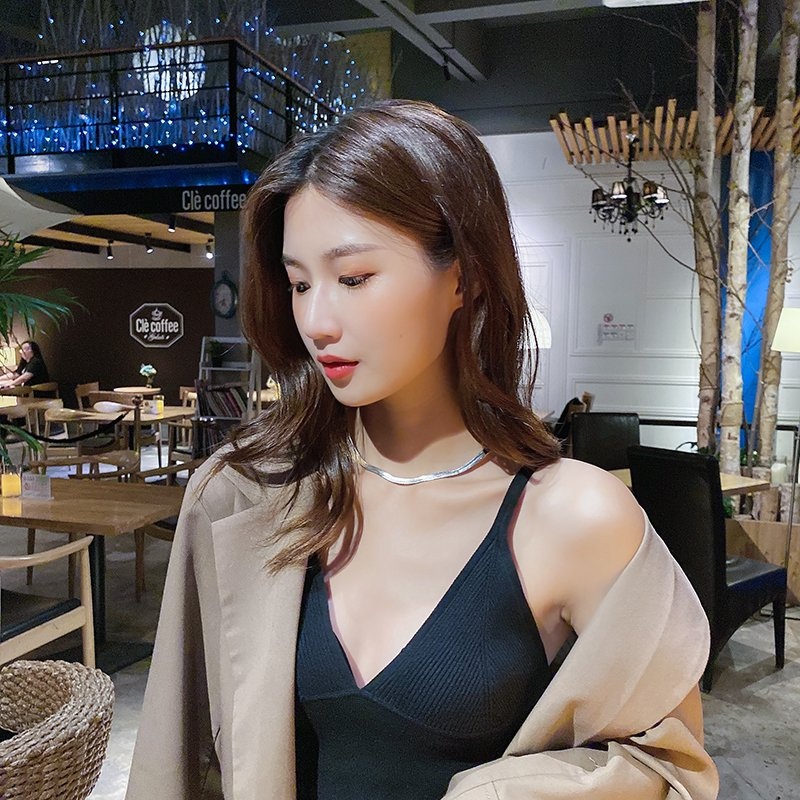 Dây chuyền nữ nam titan cao cấp thời trang kiểu dây mì dẹp ahaha.official kích cỡ 3mm màu trắng thép không gỉ PTDCNA43