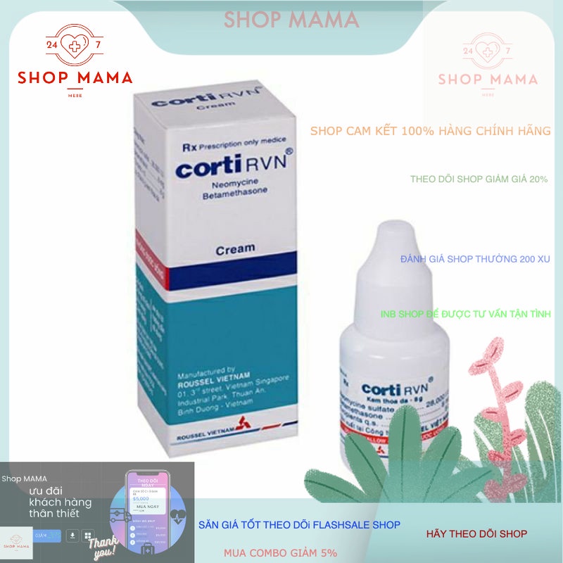 Kem thoa da CORTIRVN 8g (Cortibion mới)