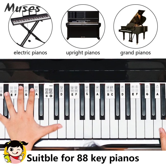Thẻ Ghi Chú Silicone 88 Phím Có Thể Tái Sử Dụng Cho Đàn Piano