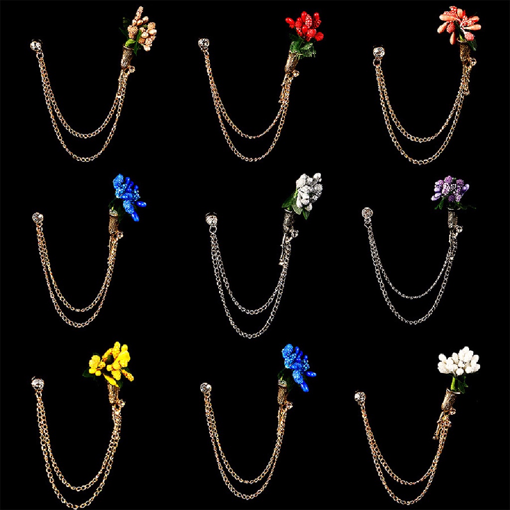 < Cardflower > Ghim Cài Áo Sơ Mi Hình Hoa Pha Lê Tua Rua Nhiều Màu Sắc Cho Nam Và Nữ