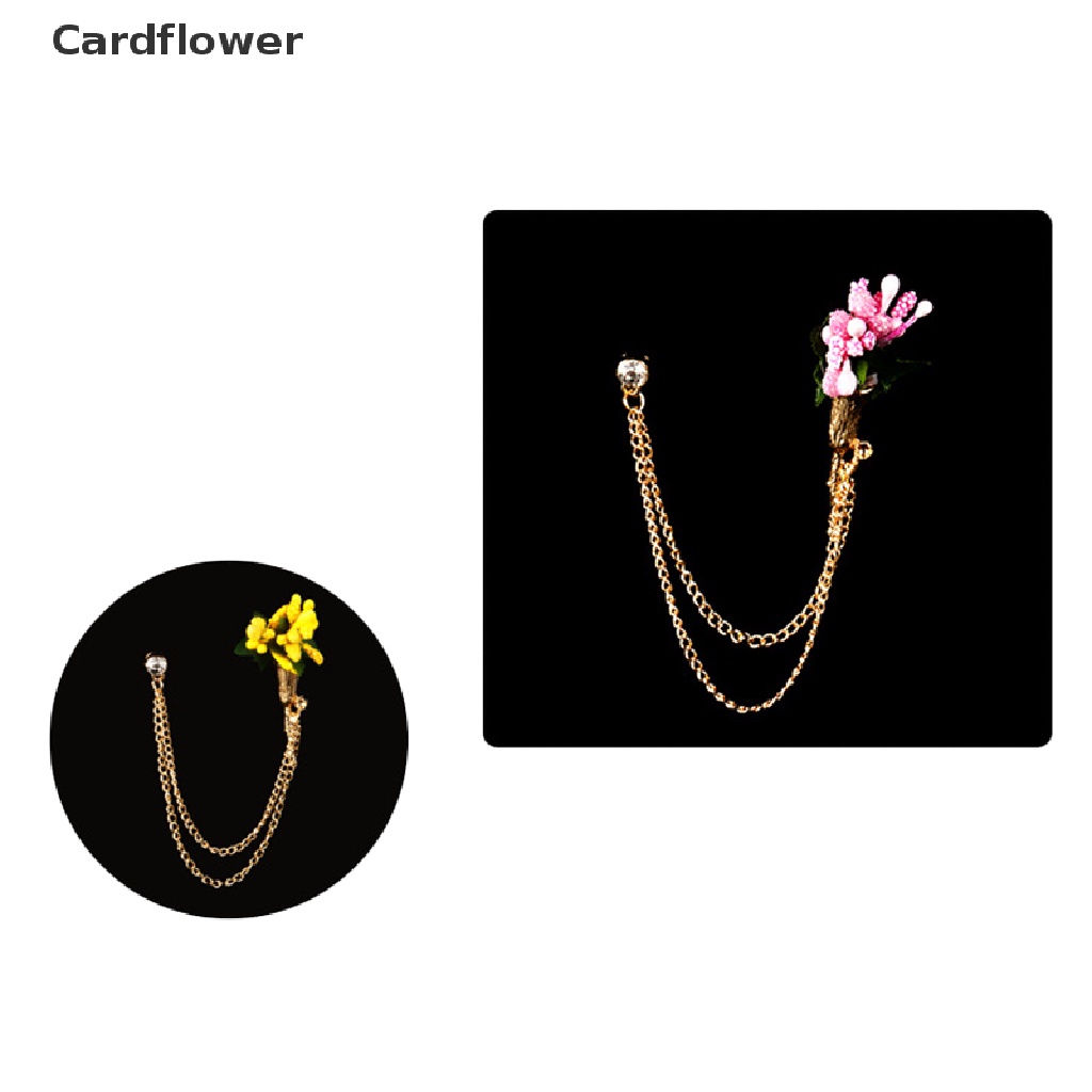 < Cardflower > Ghim Cài Áo Sơ Mi Hình Hoa Pha Lê Tua Rua Nhiều Màu Sắc Cho Nam Và Nữ