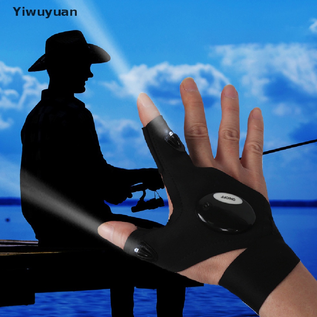 Găng Tay Câu Cá Hở Ngón Có Đèn Pin LED Có Thể Sạc Lại Yiwuyuan >