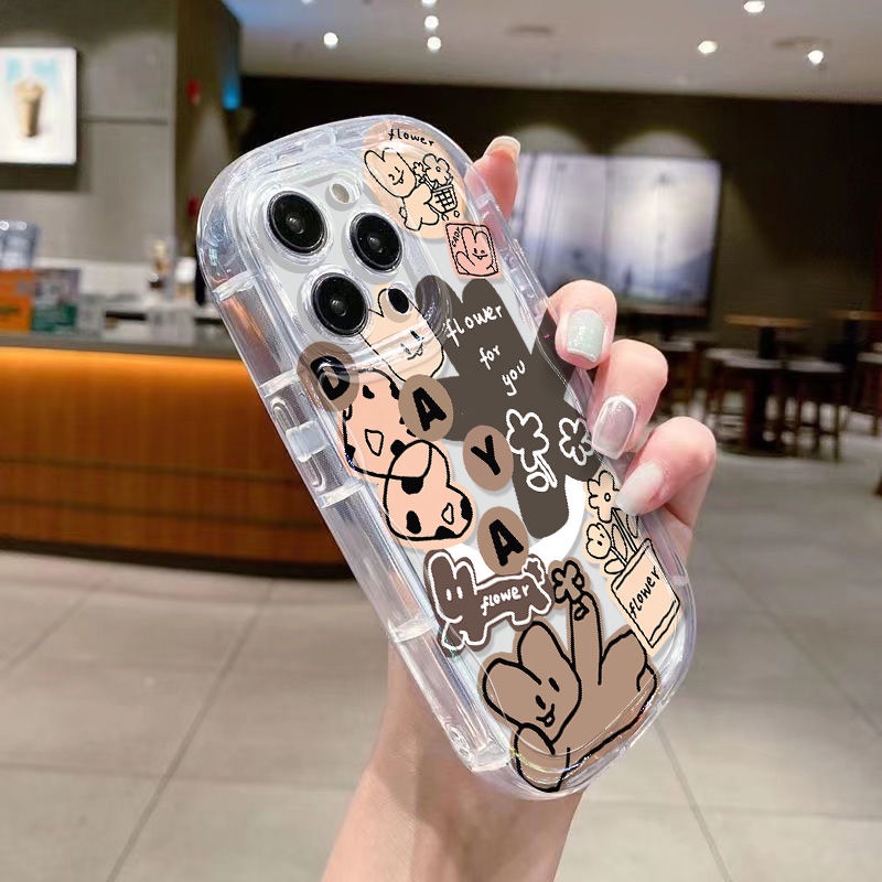 ✅Ốp Điện Thoại Dẻo Trong Suốt Họa Tiết Chú Thỏ &amp; Hoa Xinh Xắn Chống Sốc Cho Iphone1113 Xr8Piphone14 / xs12 promax / 7 UE84