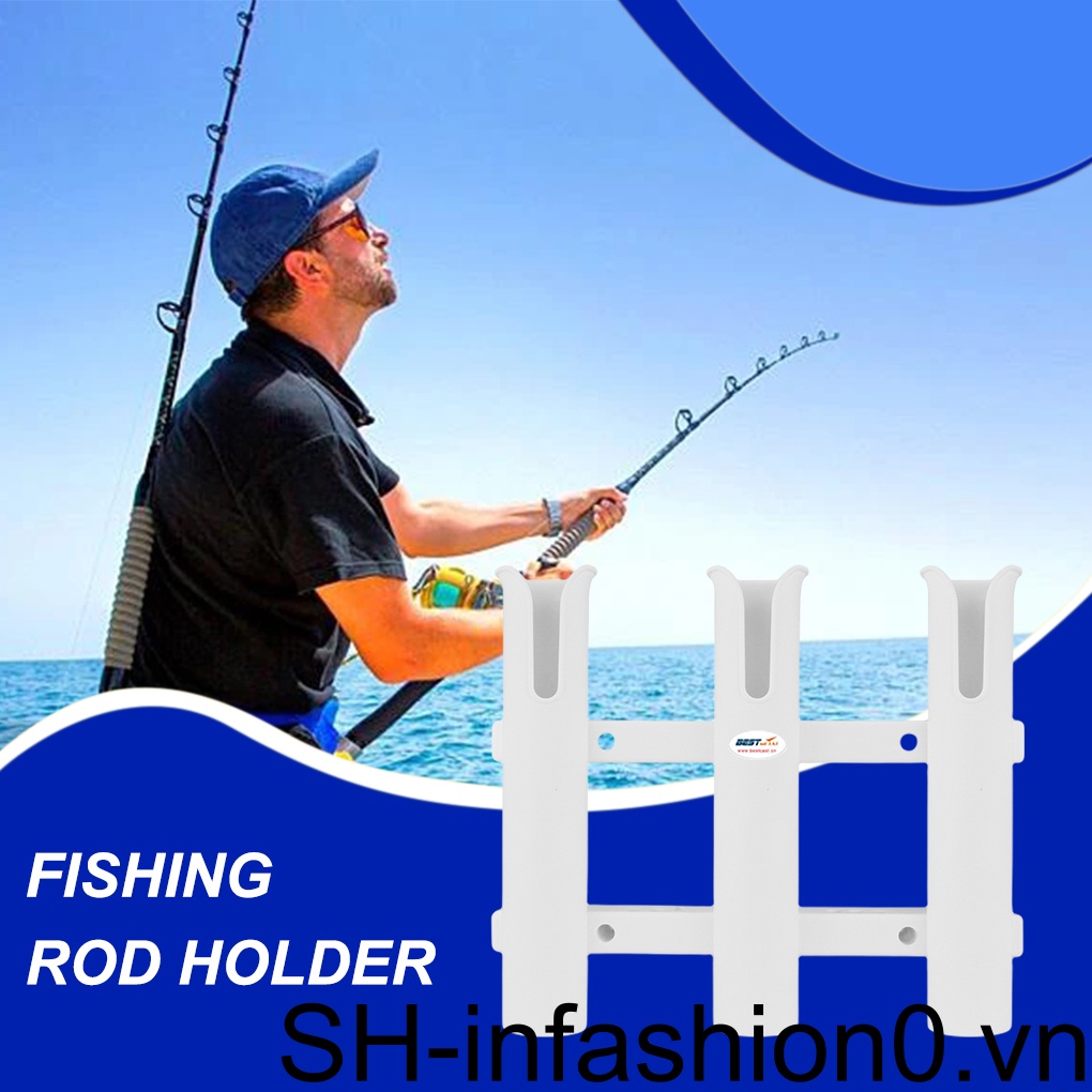 Giá Đỡ Cần Câu Gắn Tường 3 Ống Nối Tiện Dụng Cho Tàu Thuyền