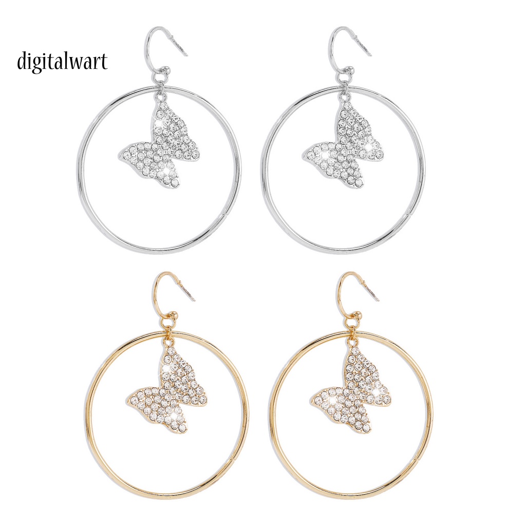 Kỹ Thuật Số| 1 Đôi Bông Tai Hình Học Lớn Dát Đá Lấp Lánh Thời Trang Dự Tiệc Cho Nữ