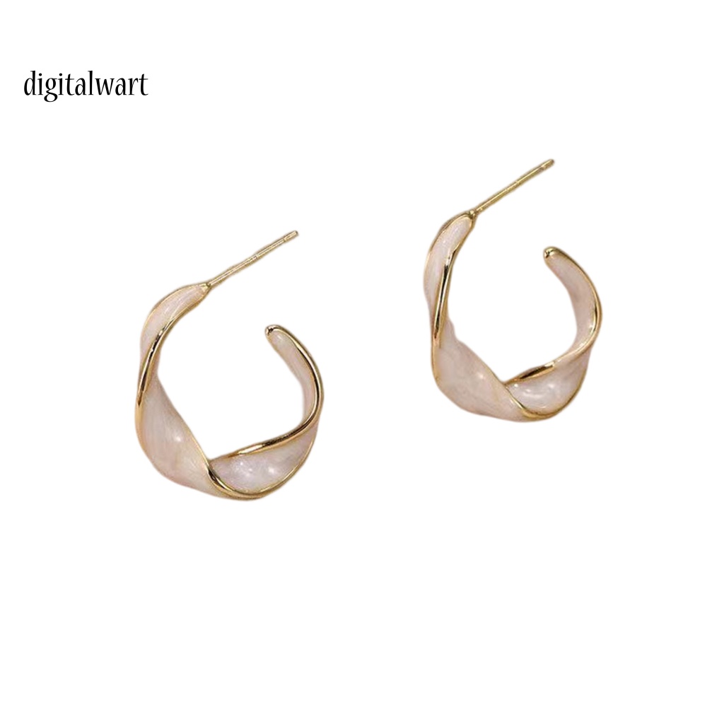 Kỹ Thuật Số| 1 Đôi Khuyên Tai Kim Loại Dạng Vòng Xoắn Phong Cách Retro Thời Trang Cho Nữ