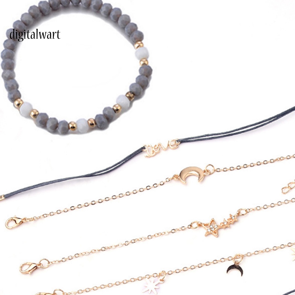 Kỹ Thuật Số| 1 Bộ Vòng Đeo Tay Hợp Kim Bắt Mắt Chống Mòn Không Phai Màu Thời Trang Cho Nữ