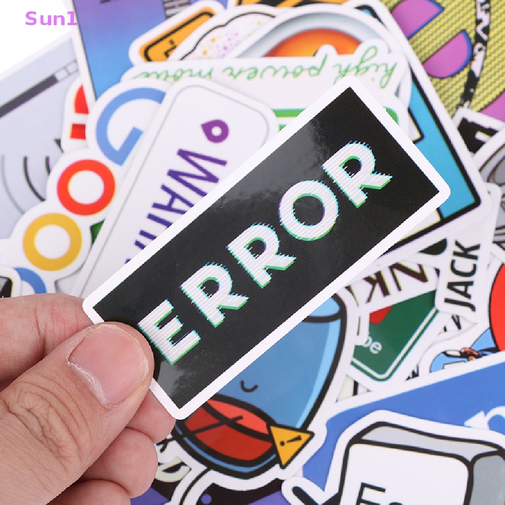 Set 50 Miếng Dán 404 Họa Tiết Hoạt Hình Trang Trí Laptop / Điện Thoại / Xe Hơi