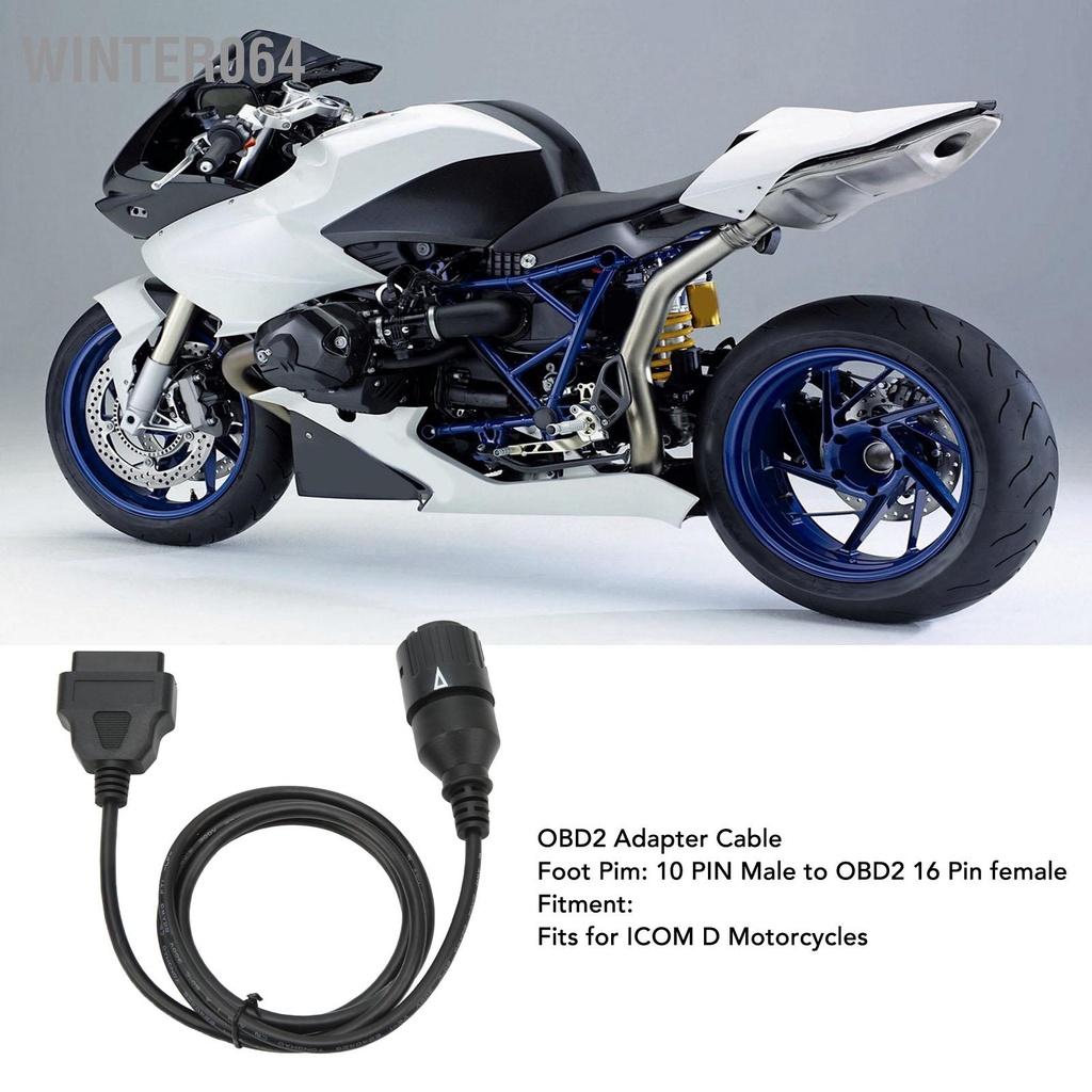 Winter064 1.5M 10Pin Nam Đến 16Pin Nữ OBD2 Cáp OBD II Convertor Quét Chẩn Đoán Cho ICOM D Xe Máy