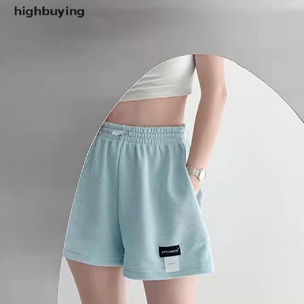 Hbvn Belle Quần Short Dệt Kim Ống Rộng Lưng Cao Phong Cách Harajuku Đi Xe Đạp Giản Dị Mùa Hè Cho Nữ Cortos De Mujer Modish