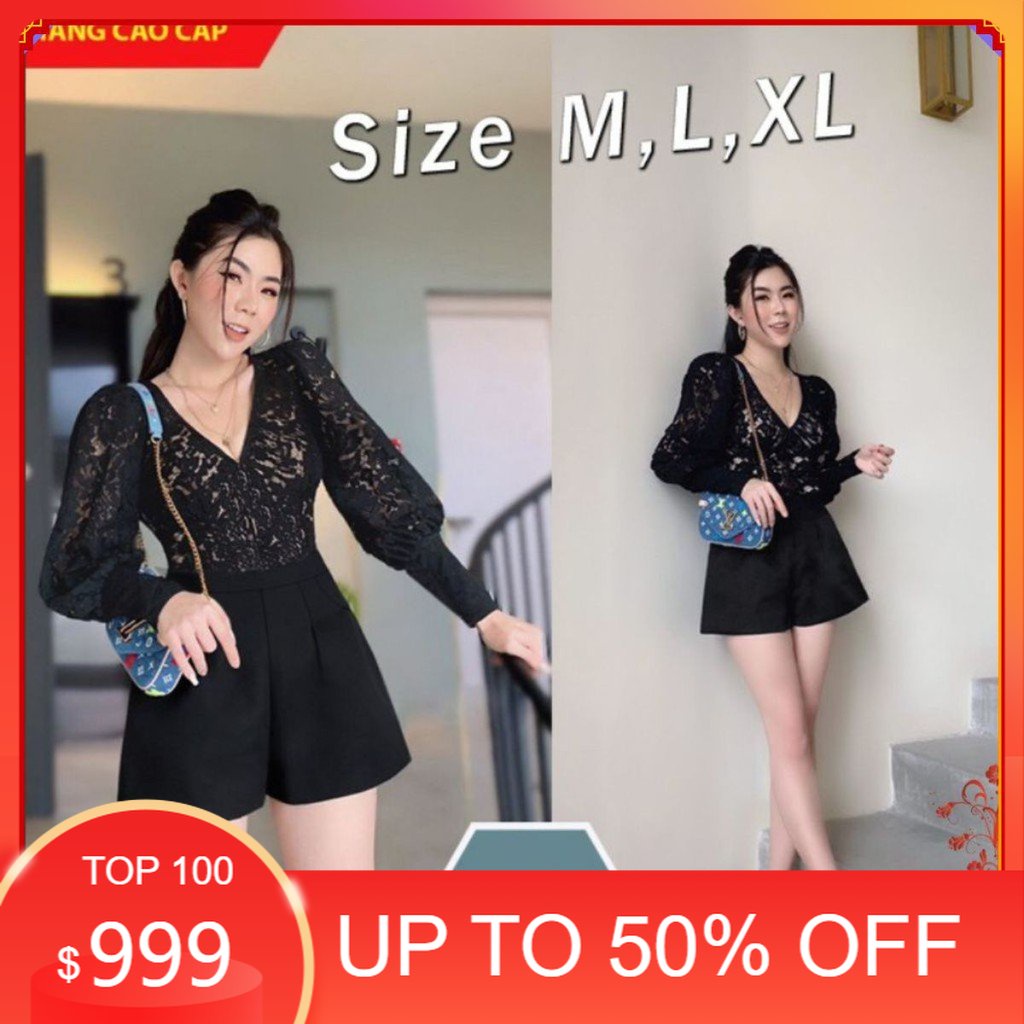 Đồ Bay Ngắn 💝FREESHIP💝 Jum short ren tay dài cổ tim xinh xắn J1049