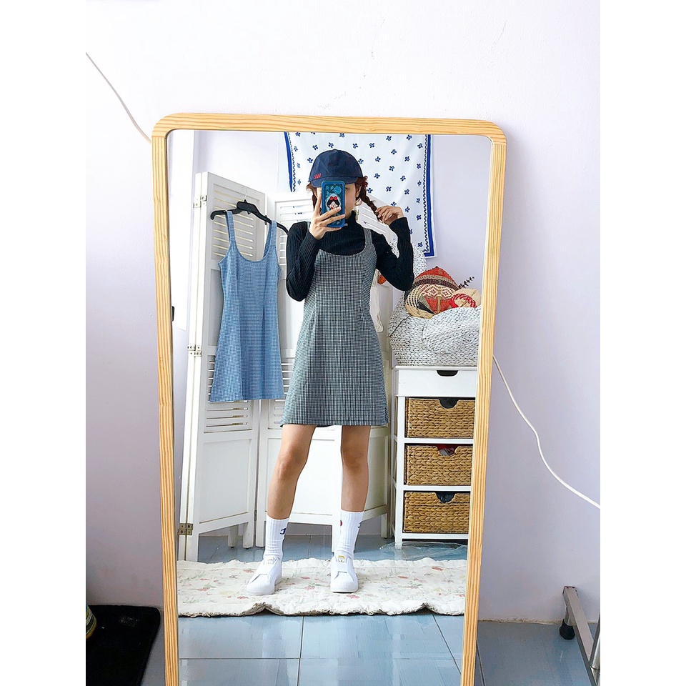 Đầm 2 Dây Sọc Caro