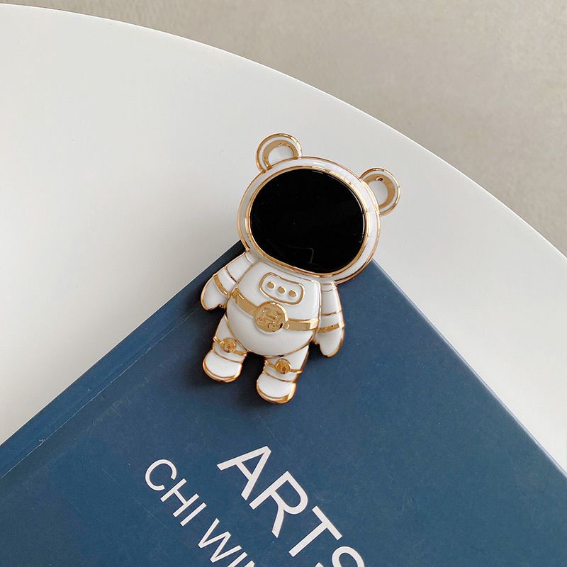 Ốp Điện Thoại Hình Gấu Phi Hành Gia Hoạt Hình 3D Có Túi Khí Và Dây Đeo Cho iphone