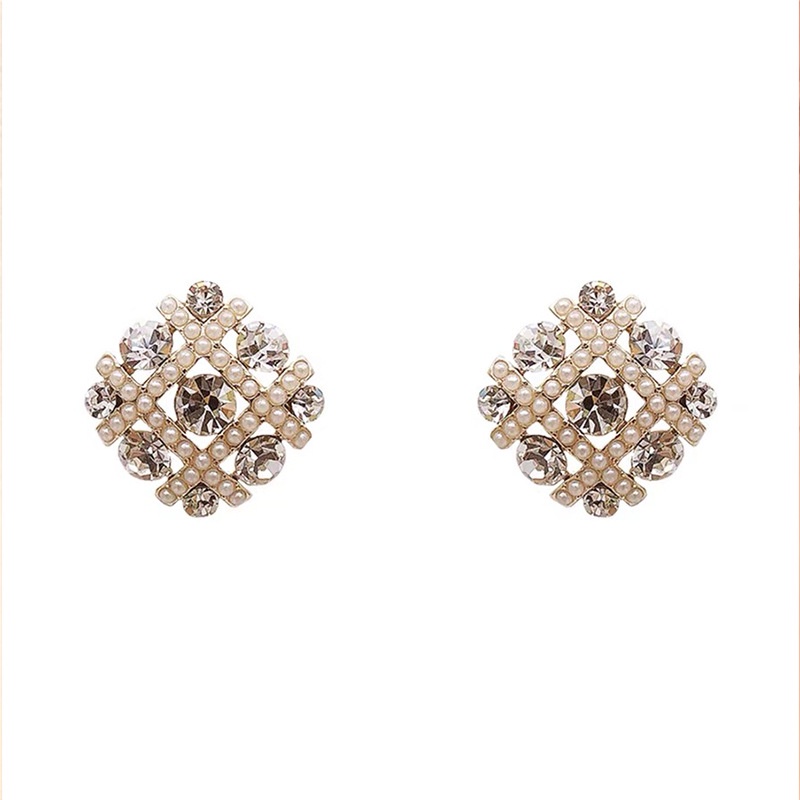 Bông Tai Mạ Bạc 925 Đính Ngọc Trai Nhân Tạo Thời Trang Hàn Quốc