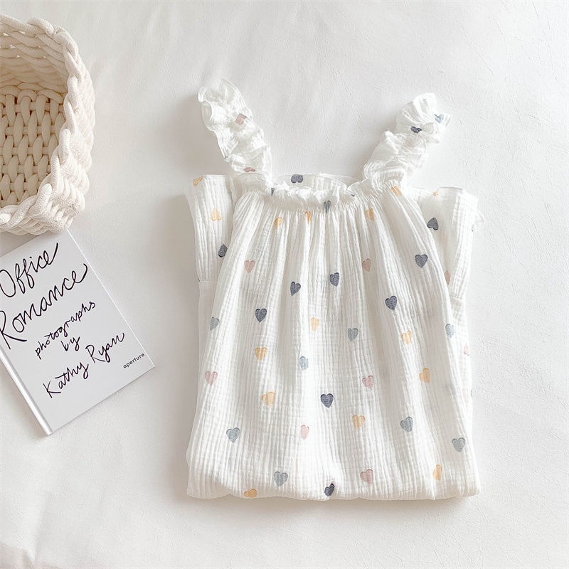 Đầm Ngủ Cotton Hai Dây Phong Cách Nhật Bản Thời Trang Mùa Hè 2023