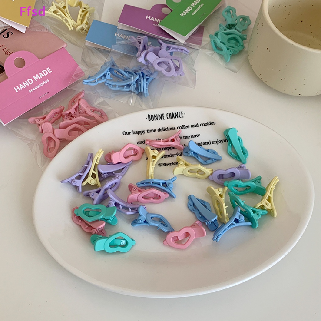 {Ffsd} Set 5 Kẹp Tóc Càng Cua Hình Trái Tim Phong Cách Hawaii Hàn Quốc Dành Cho Nữ Trẻ Em