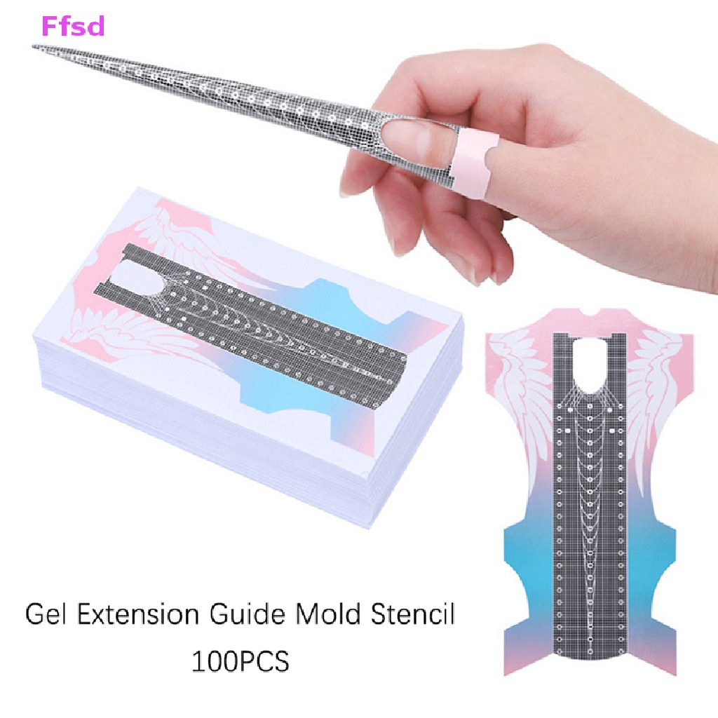 Set 100 Miếng Dán Acrylic Uv Hỗ Trợ Nối Dài Móng Chuyên Nghiệp