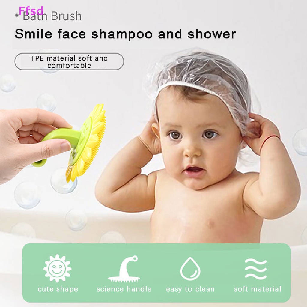 {Ffsd} Bàn Chải Gội Đầu Bằng Silicon Mềm Hình Hoa Hướng Dương Cho Bé Sơ Sinh Tắm Mát Xa Spa * Bán Chạy