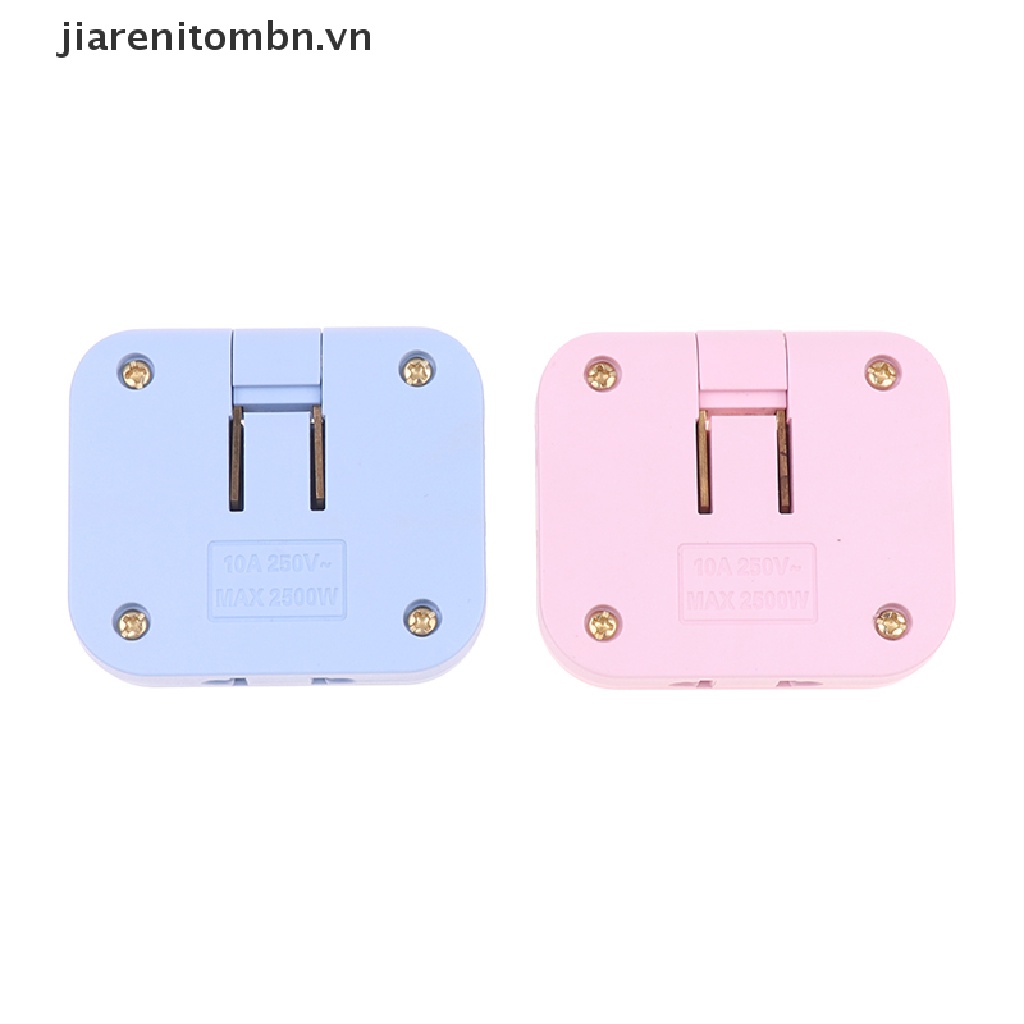 Jiarenitombn 3 In 1 EU Extension Plug 180 Degree Rotation Charging Converter Socket vn