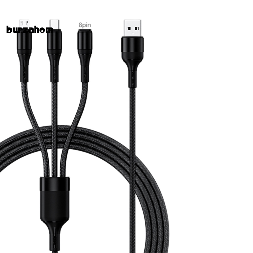 Cáp Sạc USB Bện Dây 3 Trong 1 Đa Năng Cho Điện Thoại Di Động