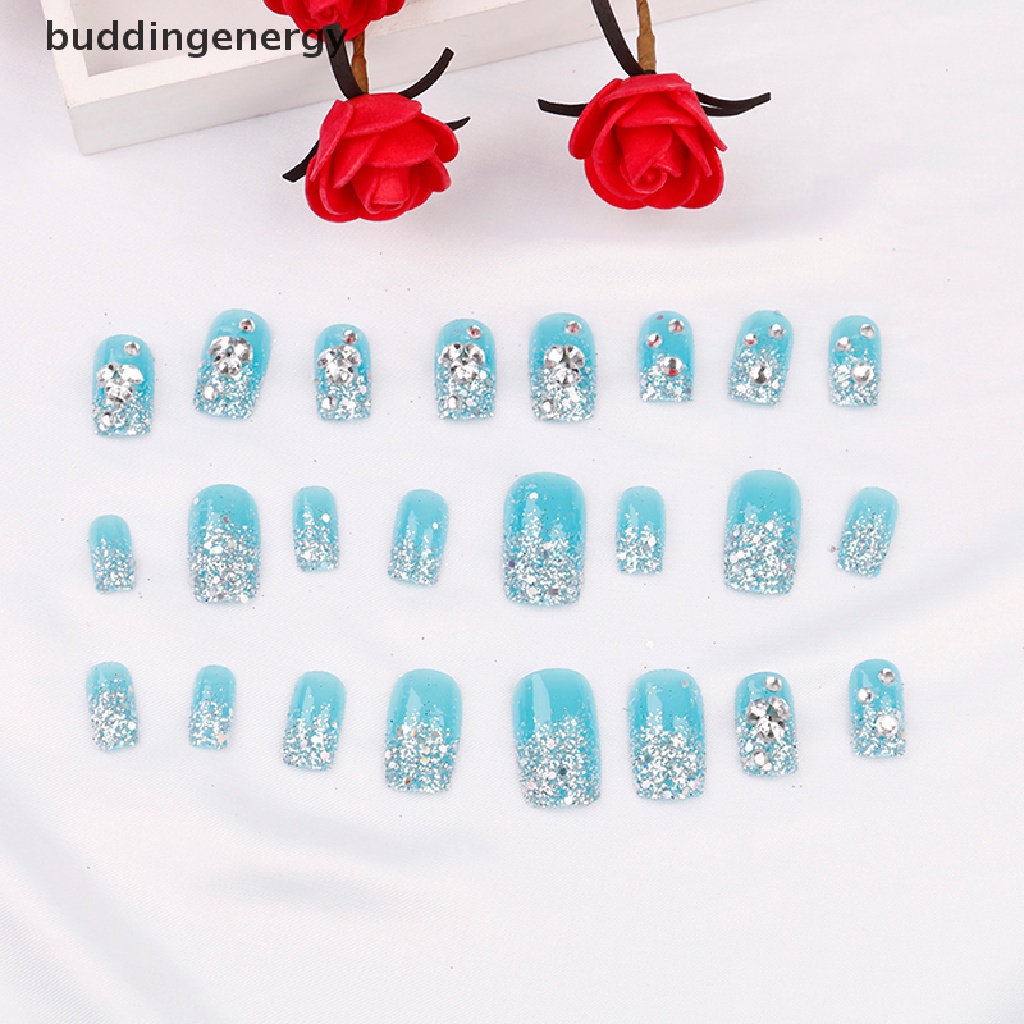 Bộ 24 Móng Tay Giả Ngắn Che Phủ Toàn Diện Cho Cô Dâu