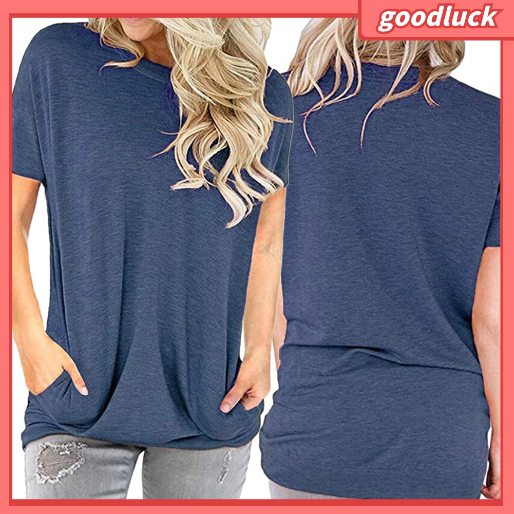 Áo Thun Tay Ngắn Cổ Tròn Màu Sắc Thời Trang Dành Cho Nữ