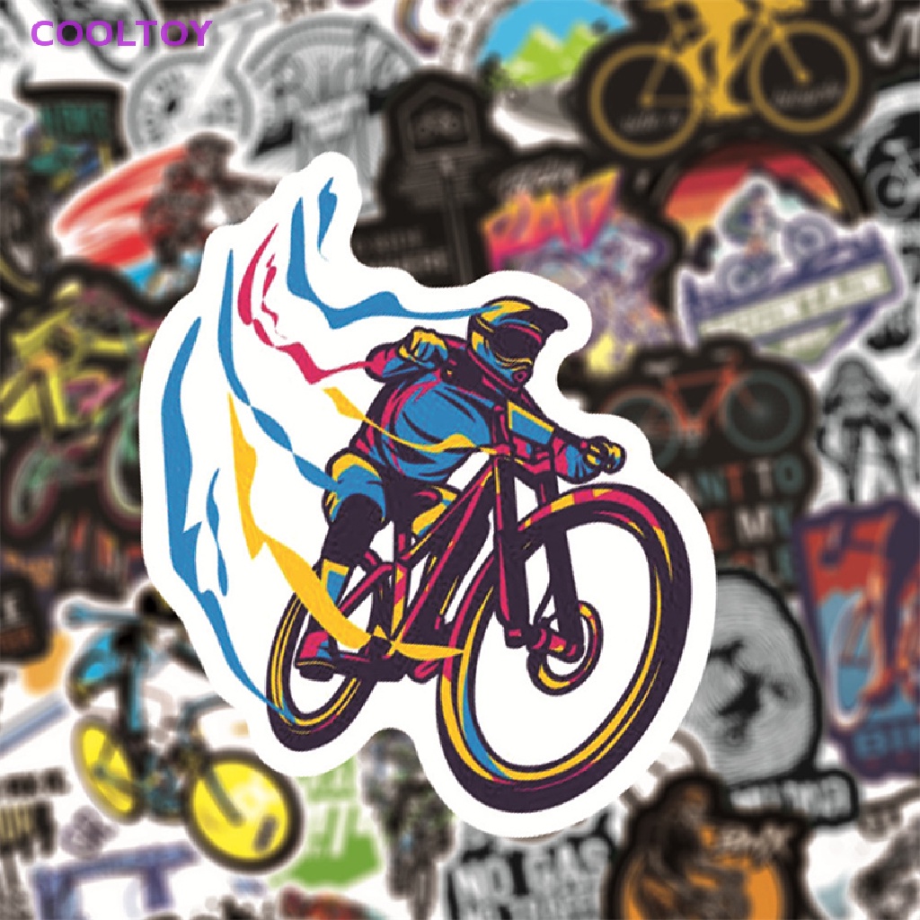 Cooltoy Set 50 Miếng Dán Trang Trí Xe Đạp Leo Núi / Du Lịch