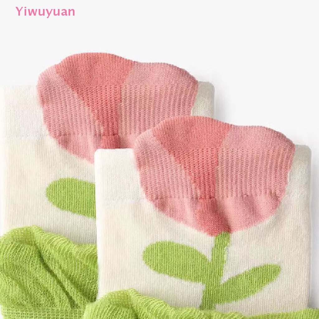 < Yiwuyuan > Vớ Cotton Thoáng Khí Họa Tiết Hoa Hoạt Hình Màu Kẹo Phong Cách Harajuku Nhật Bản Dễ Thương Thời Trang Xuân Hè Hàng Mới