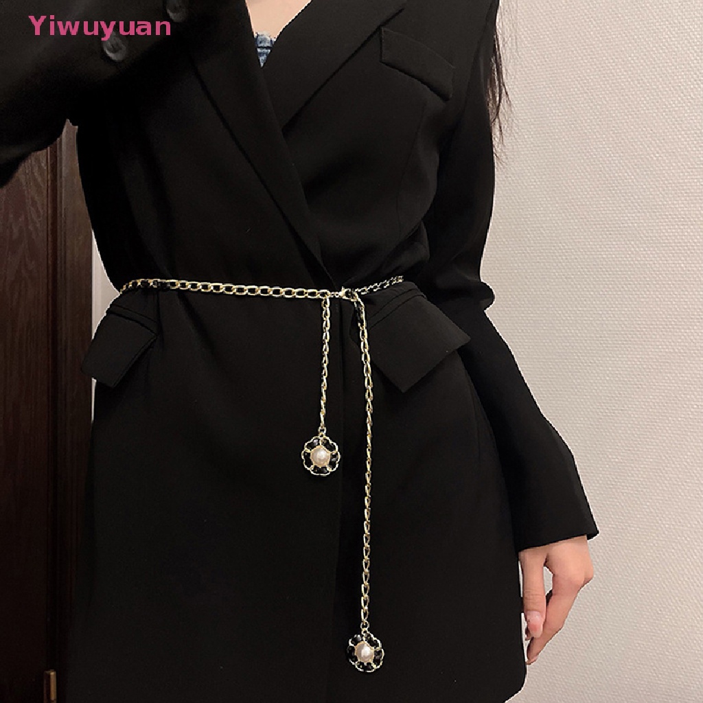 Thắt Lưng Dây Xích Bằng Kim Loại Màu Vàng Trang Trí Đầm Phong Cách Punk Mới