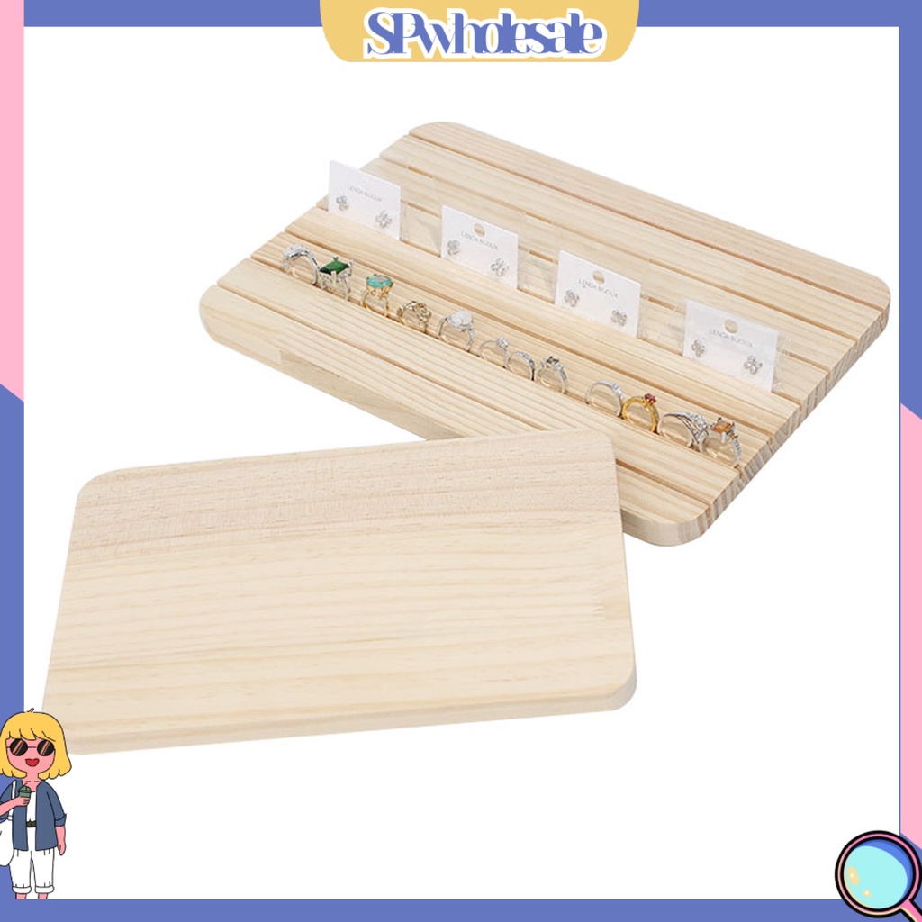 <SPwholesale> Giá Đỡ Trưng Bày Trang Sức / Thẻ Sơn Móng Tay / Trang Sức Bằng Gỗ Tự Nhiên Đơn Giản