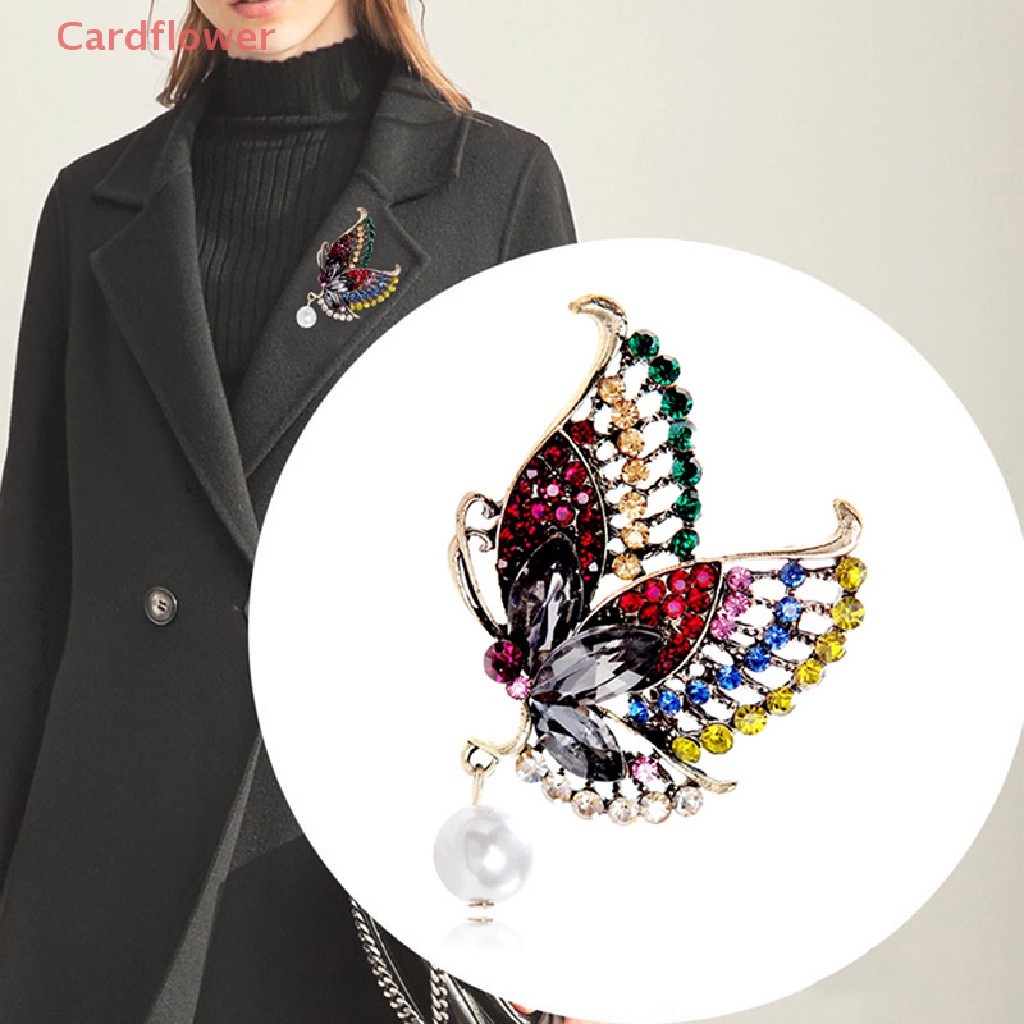 Ghim Cài Áo Hình Bướm Đính Ngọc Trai Nhân Tạo Thời Trang