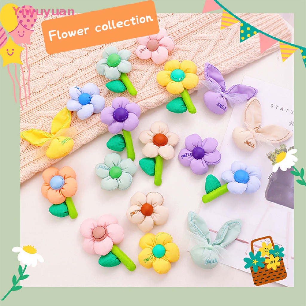 < Yiwuyuan > Trâm Cài Áo Hoa Vải Màu Macaron Dễ Thương Trang Trí Túi Xách Mới