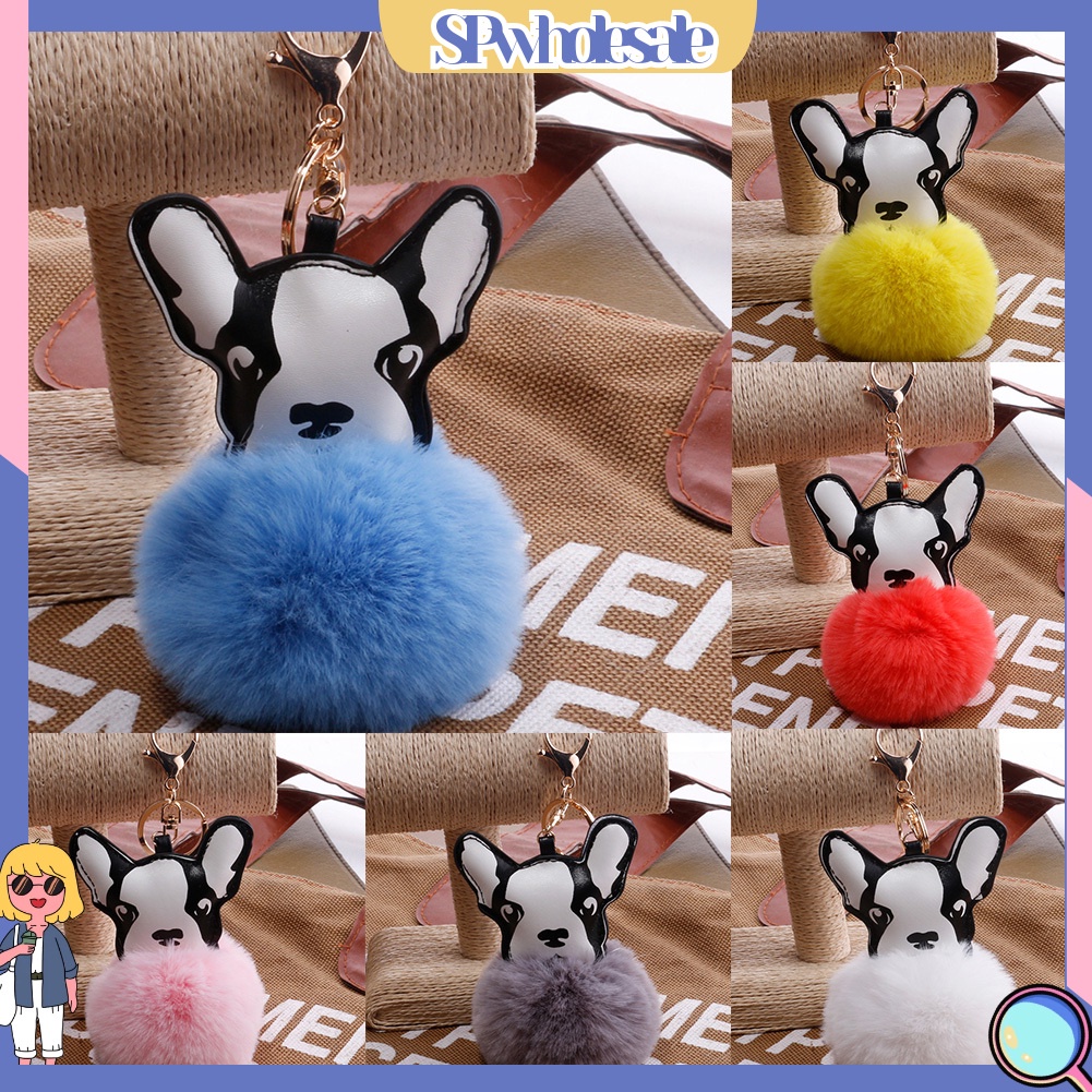 <SPwholesale> Móc Khóa Chó Bull Pháp Nhồi Bông Mềm Mại Đáng Yêu