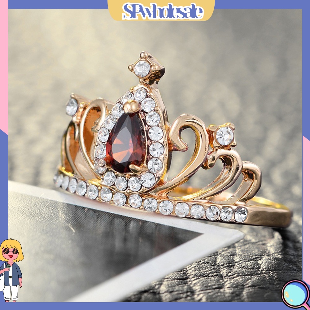 <SPwholesale> Nhẫn Hình Giọt Nước Đính Đá Hình Giọt Nước Sang Trọng Cho Nữ